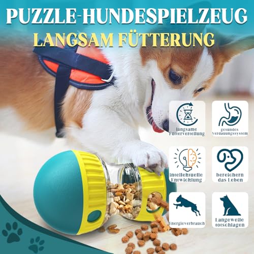 Rolling Feeder Hundespielzeug, Langlebig Hundespielzeug Intelligenz, Intelligenzspielzeug für Hunde, Slow Food Snackball Hund Zur Verbesserung der Verdauung Für Hunde Aller Größen Geeignet (Grün)