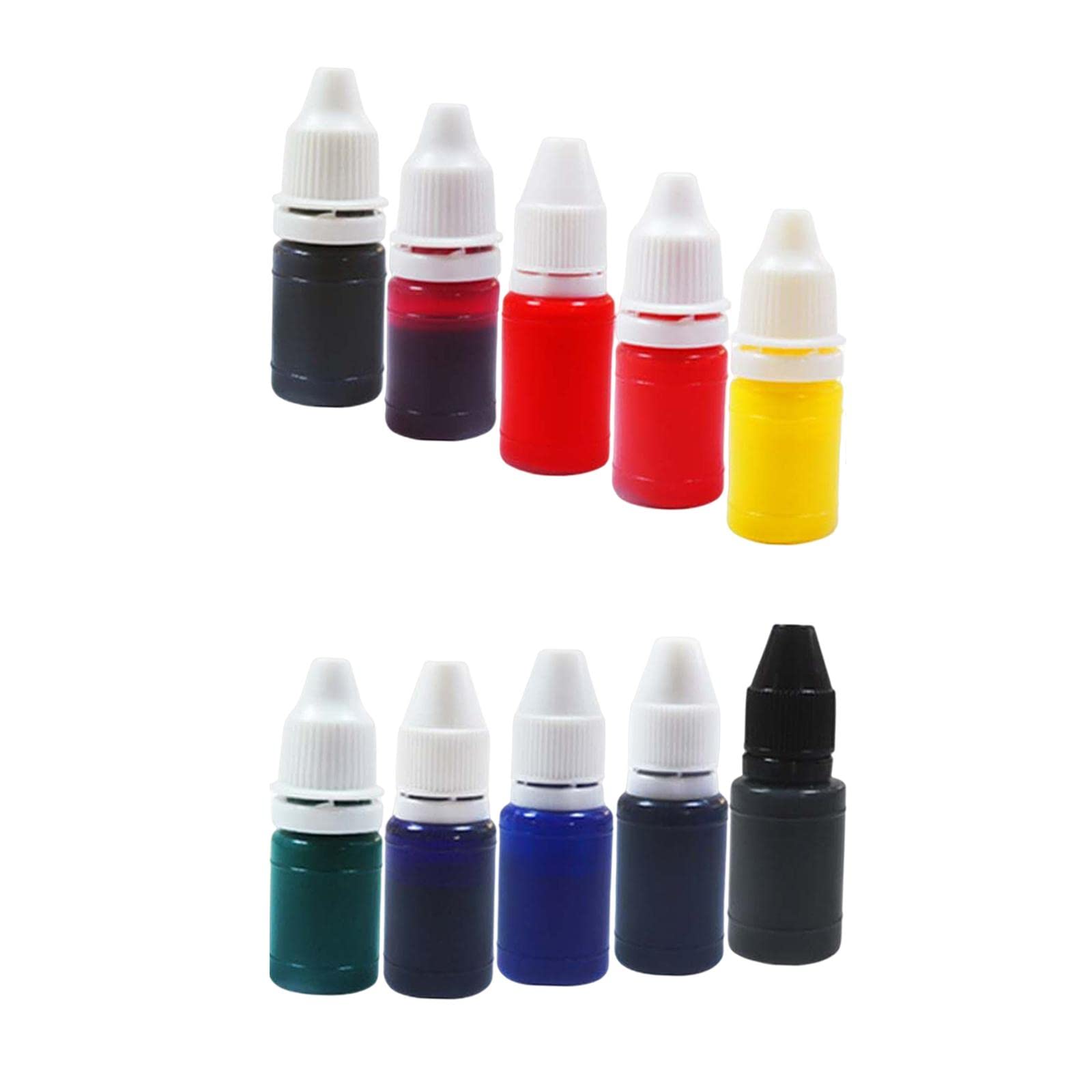 Oshhni 10 X 7 Ml Stempel Nachfüllpackung, Lichtempfindliche Stempel Nachfüllpackung, Flash Nachfüllpackung, Leuchtende Farbtinte, Siegel Machen, Bürobedarf
