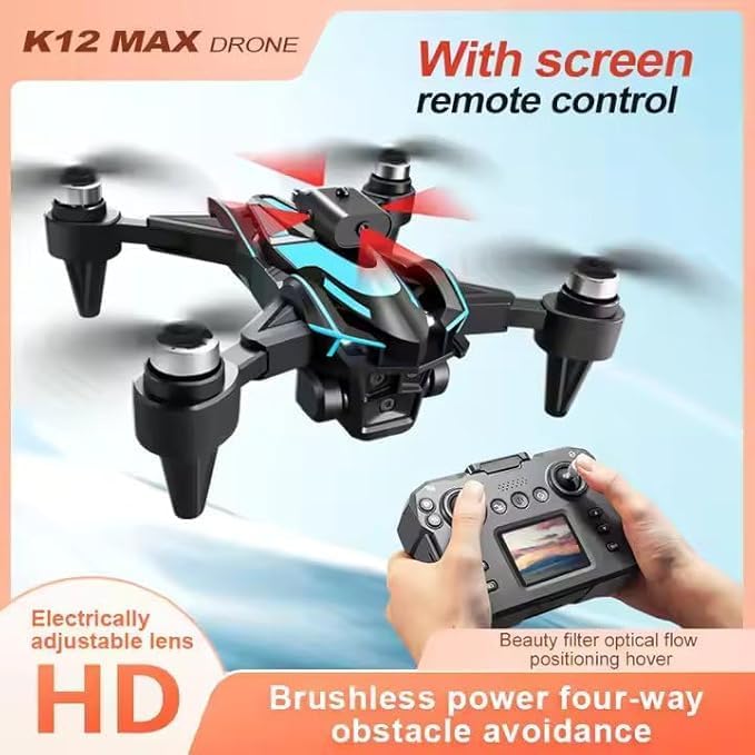 Image of K12 Max RC Drone Professional Aerial Photography Aircraft Three-Camera Obstacle Avoidance Foldable Quadcopter Toy Gift Drone For Kids And Adults A2
