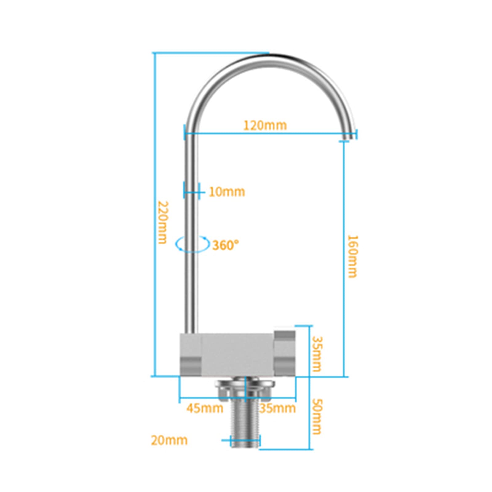Grifo de fregadero de cocina con cuello de cisne cepillado para sistemas de ósmosis inversa, duradero, elegante, fácil de instalar, perfecto para agua potable limpia