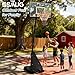 Smug Portable Basketball Hoop, 5.25-10FT Outdoor Basketball Goal with Easy Height Adjustment System, 44In Shatterproof Backboard/Shock Absorbent Rim, Fillable Base, Wheels for Backyard Driveway