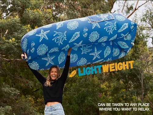 Image of WEKAPO Inflatable Sun Lounger, Air Sofa, Hammock, Portable, Waterproof and Leak-Proof, Ideal for Backyard, Beach, Travel, Camping, Picnics and Music Festivals