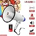 5 CORE Megaphone 20W Bull Horn PA Speaker w 300 Yards Range Loud Siren Voice Amplifier Lightweight Portable Megafono for Outdoor Sports Cheerleading and Coaches - 20R WOB