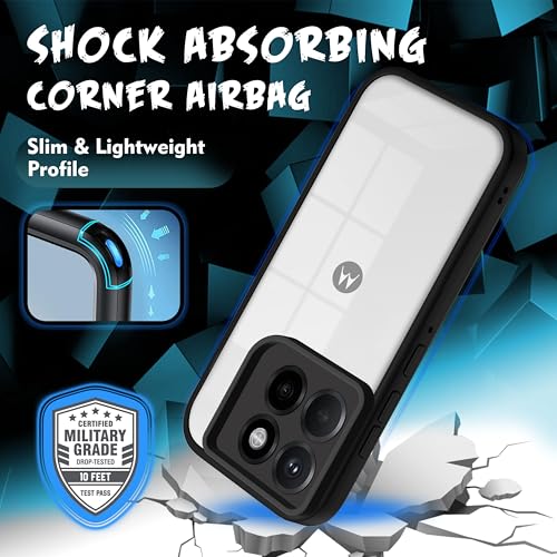 Image of V-TAN Back Cover for Motorola Edge 60 Pro 5G, Transparent Clear Case Compatible with Motorola Edge 60 Pro, TPU, Camera Protective, Scratch Resistant Shockproof Mobile Cover with Anti-Slip Grip (Black)