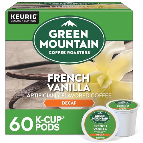 Image of Green Mountain Coffee Roasters French Vanilla Decaf Keurig Single-Serve K-Cup pods, Light Roast Coffee, 60 Count (6 Packs of 10)