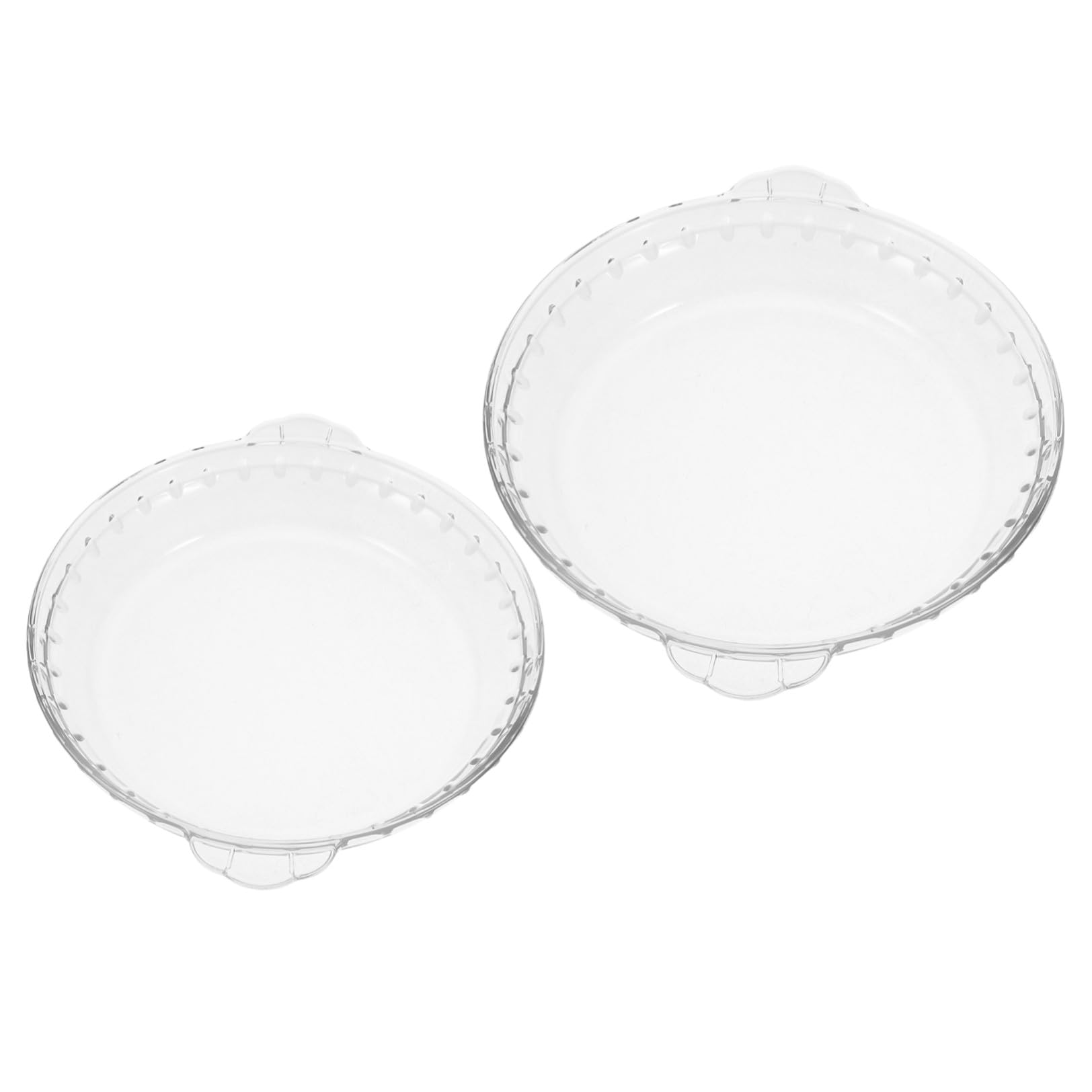 2 Piezas Molde para Tarta de Vidrio Profundo Redondo 9x10 con Asas