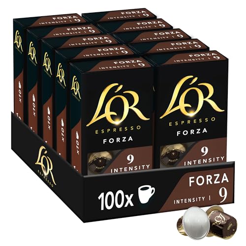 L'OR Forza Nespresso® - Café intensité 9 - 100 capsules - Lot de 10 x 10 - Meilleures ventes