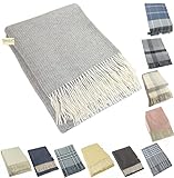 Zaloop Wolldecke Kaschmir versch. Farben ca. 140x200 cm Kaschmirdecke Decke Plaid Schurwolle grau
