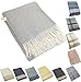 Produktbild Zaloop Wolldecke Kaschmir versch. Farben ca. 140x200 cm Kaschmirdecke Decke Plaid Schurwolle grau