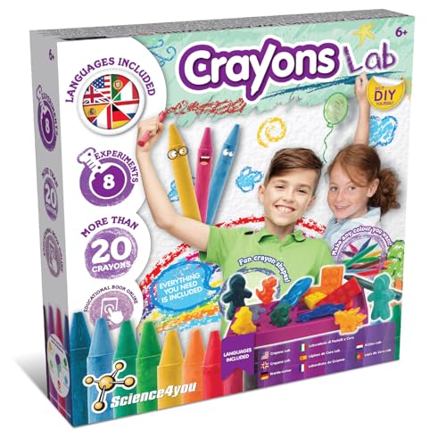 Science4you Crayons Lab Make Your own Crayons for Kids Age 6+ Fun Shapes: Dinosaur Unicorn Car Paint Sticks Creative & Colouring Arts & Crafts Kit Toy Gift for Boys & Girls Age 6 7 8 9+