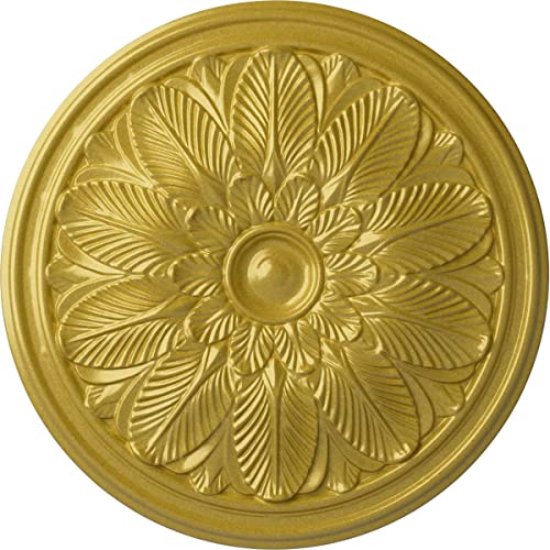 Image of Ekena Millwork CM22BORGS Bordeaux Ceiling Medallion, 22 5 /8 OD x 1 3 /4 P, Rich Gold