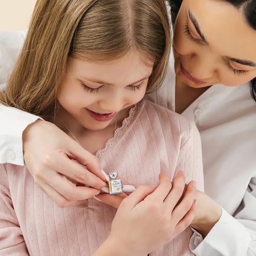 My Little Star Book Necklace for Daughter Girls Initial Non Tarnish Gift for Daughter from Mom and Dad Letter A-Z Heart Locket Charm Message Pendant Necklace for Kids Teens3