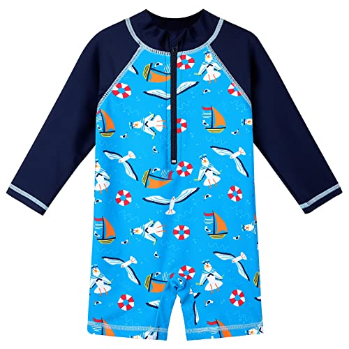 Image of XFGIRLS Baby Boys Swimsuit Toddler Sunsuit UPF 50+ Sun Protection One Piece Beach