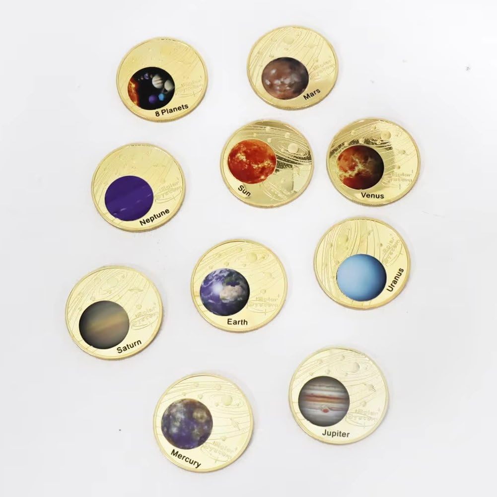 Moneda De Desafío del Solar, 10 Monedas Conmemorativas del Solar, Medalla De Recuerdo para Entusiastas De Los Planetas.