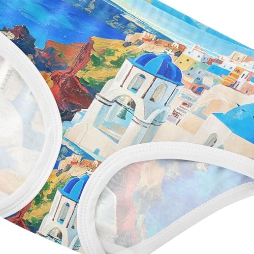 Vivid Oil Painting Santorini Toddler Girls's Underwear 2T 202c02314