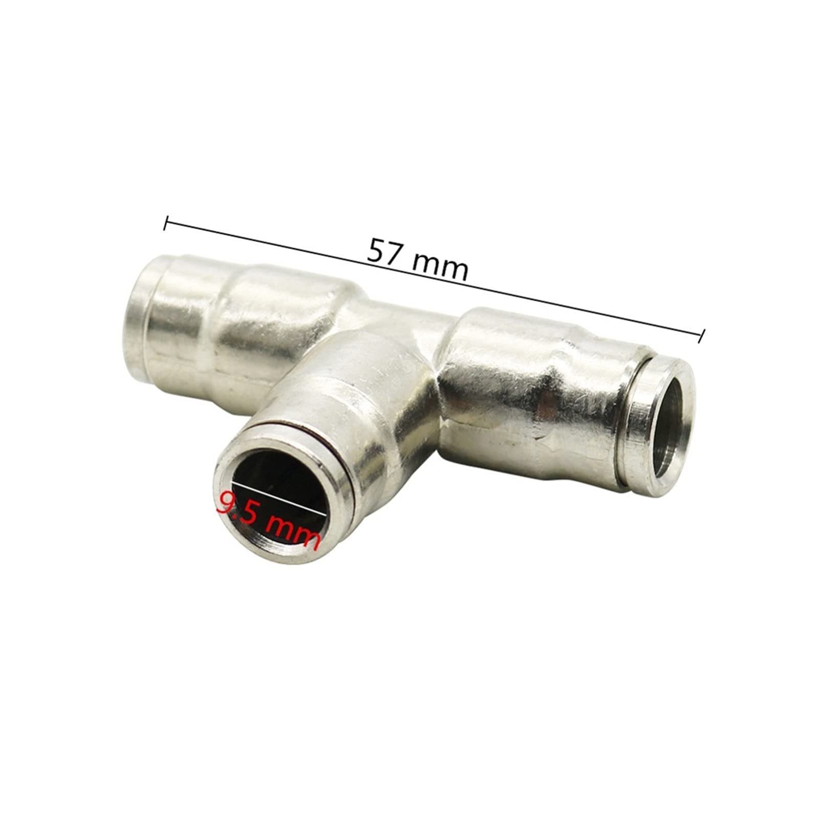 Raccordo per tubo da giardino da 3/8", giunto a T ad innesto rapido, con chiusura scorrevole per serre agricole, utilizzato per irrigare serre per raffreddare 10 pezzi