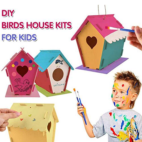 BLIBUNALA DIY Huis Vogel Hand Houten Ambachten Decoratie Home Set 30ML Geschilderd Patio Gazon & Tuin Antiek Glas Kolibrie Feeder (veelkleurig, One Size) - Image 6