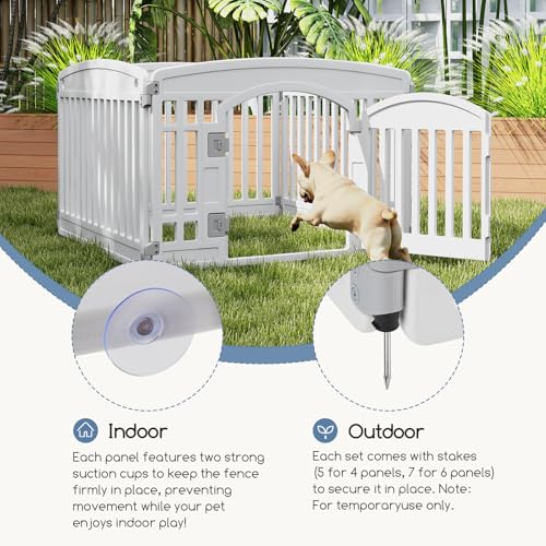 Image of DUMOS Plastic Dog Playpen, 24 Inch 4 Panels Small Pet Fence Play Pen