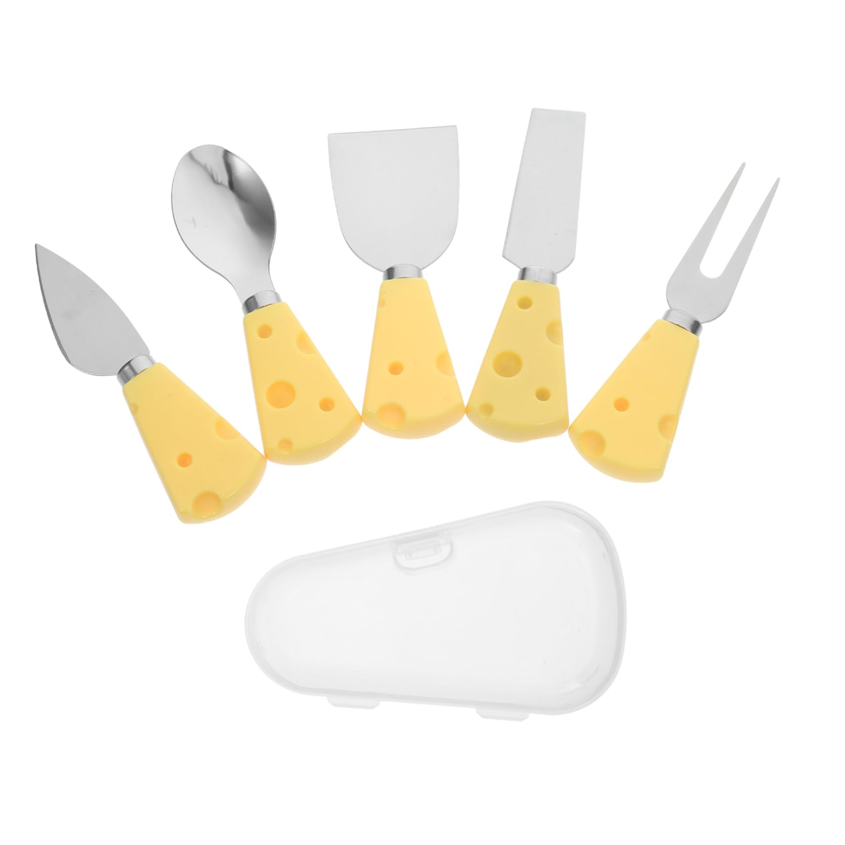 KICHOUSE Complete Cheese Utensil Set Cheese Knife Spreader Fork Slicer Spoon Butter Knife 6-piece Set Stainless Steel