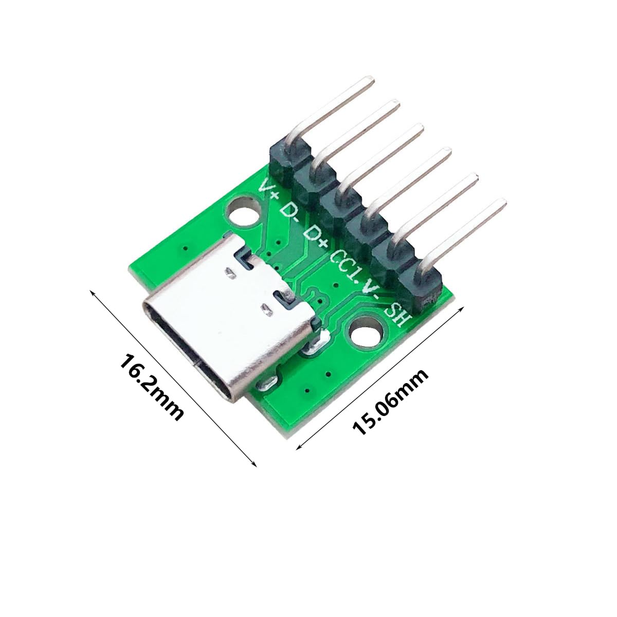 10 connettori USB tipo C femmina da 16 pin a 6P DIP, USB3.1 passo 2,54 mm PCB scheda convertitore con pin header