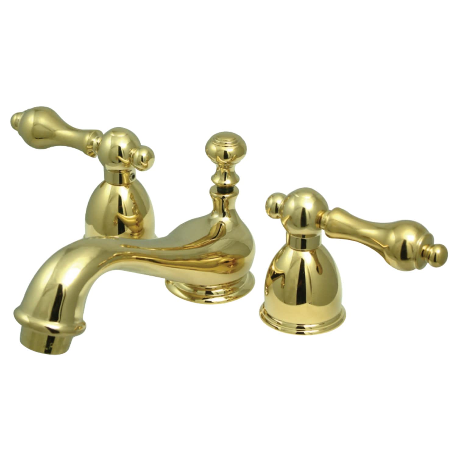 Kingston Brass KS3952AL Restoration mini Widerspread Lavatory musluk with metal kolu Handle, parlatılmış pirinç by Kingston Brass