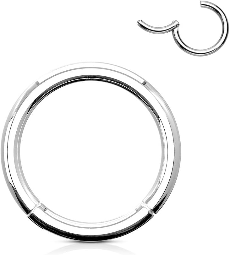 Pierced Owl 14-20GA ASTM F-136 Implant Grade Titanium Hinged Segment Clicker Ring - Image 2