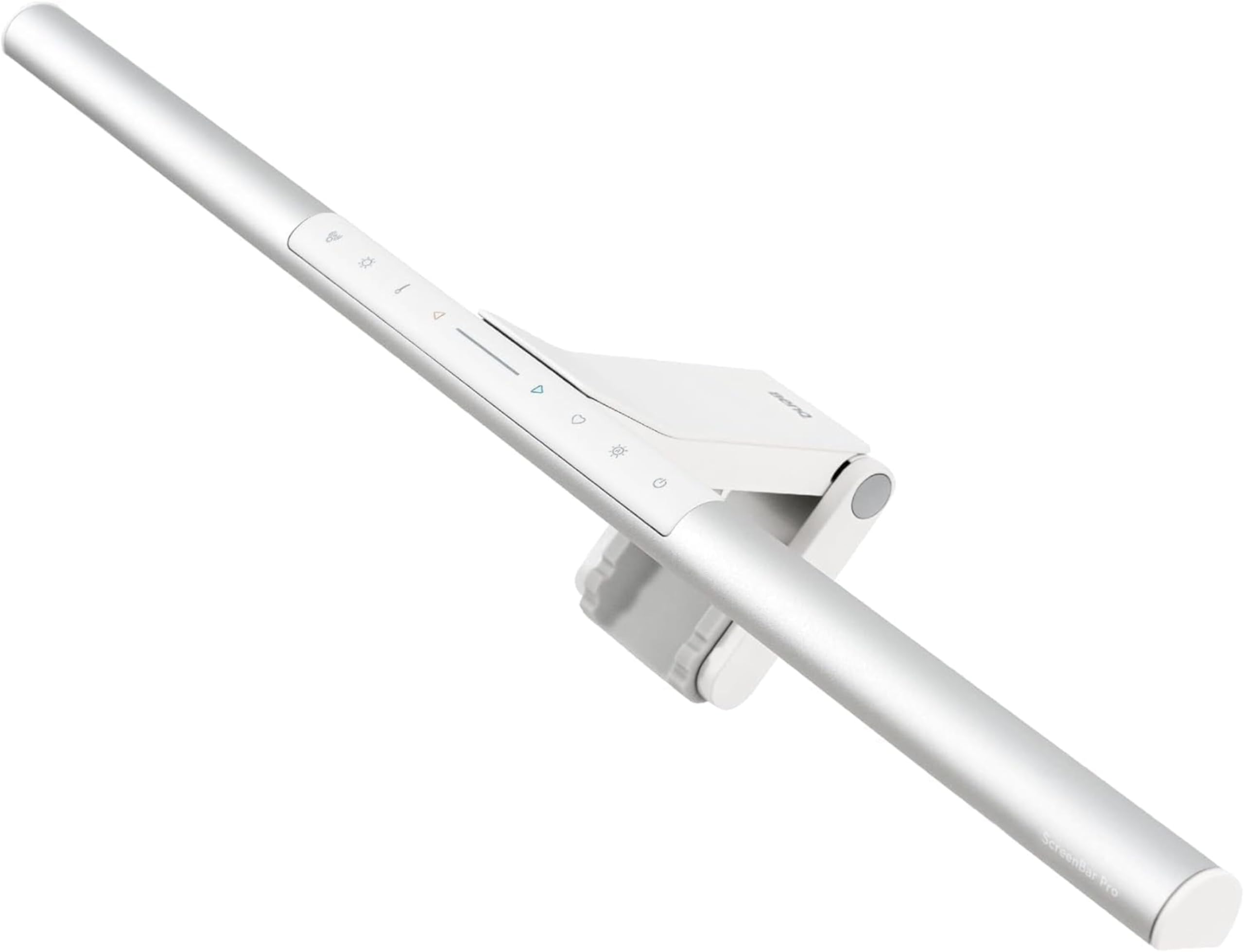 BenQ ScreenBar Pro Monitor Light Bar, LED Desk Lamp with Motion Sensor, clamp, Touch Control, USB-C Power, Ultra Wide Lighting, Dimmable Eye-Care Lamp, Adjustable Colour Temperature (Silver)