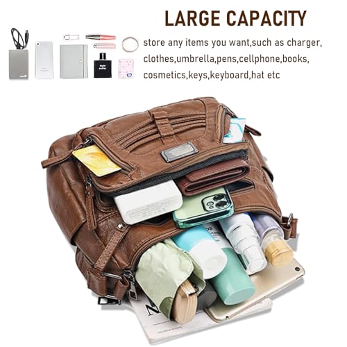 Image of WITERY Crossboby Bag for Women - Soft PU Leather Multi-Pocket Shoulder Bag Handbag with Adjustable Strap