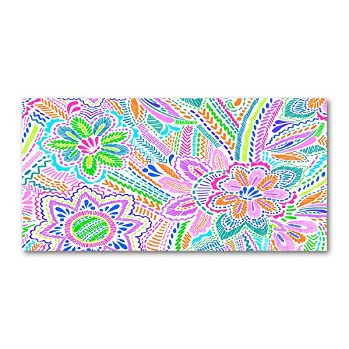 Dosseret en verre 120x60cm pour fond de hotte de cuisine Tulup au motif floral multicolore