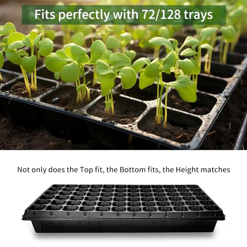 RooTrimmer Growing Trays, 1020 Plant Nursery Trays Heavy Duty Seed Starter Flat Seedling Tray for 72/128 Cell Plug Tray Transplant Growing Microgreens (21"×11", 10 Pack, 1.6" Deep, Without Holes) - Image 5