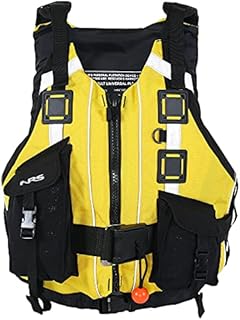 NRS Rapid Rescuer Type V Adjustable Life Jacket Vest Personal Flotation Device with Large Storage Pockets, 1 Size, Yellow