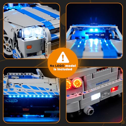 Image of LIGHTAILING Light for Lego-42210 2-Fast-2 Furious-Nissan-Skyline GT-R (R34) Car - Led Lighting Kit Compatible with Lego Building Blocks Model - NOT Included The Model Set