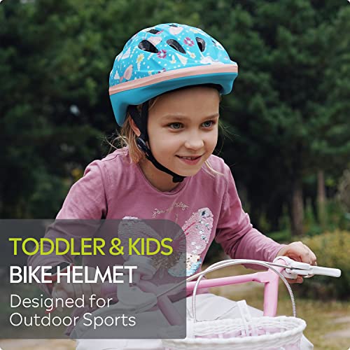 Outdoormaster Toddler Kids Bike Helmet - Multi-Sport 2 Sizes Adjustable Safety Helmet For Children (Age 3-11), 14 Vents For Kids Skating Cycling Scooter - Unicorn Fairyland,S #TOP2