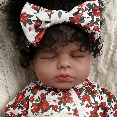 Muñeca Reborn Africana de 18 Pulgadas con Cuerpo de Tela miniatura 6