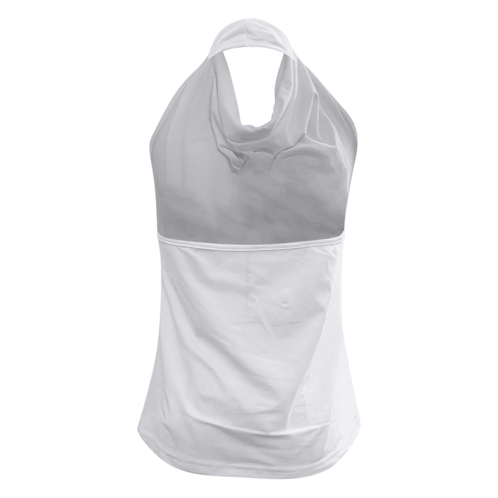 Conjunto de top para mujer con cuello drapeado, color veraniego, cuello en V, parte superior sin espalda