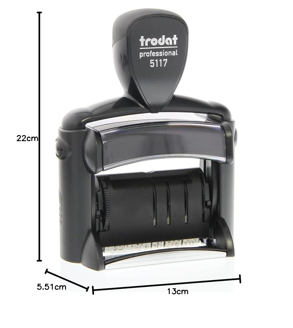 Trodat Professional 5117 Dater Blister (46x4 mm) - Schwarz - Edelstahl - Rechteckig - Datenstempel