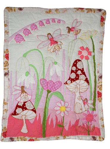 alles-meine.de GmbH Patchworkdecke 80 cm * 105 cm - Fee Elfen Baby rosa lila Decke Kuscheldecke Kinder Plaid Kinderdecke
