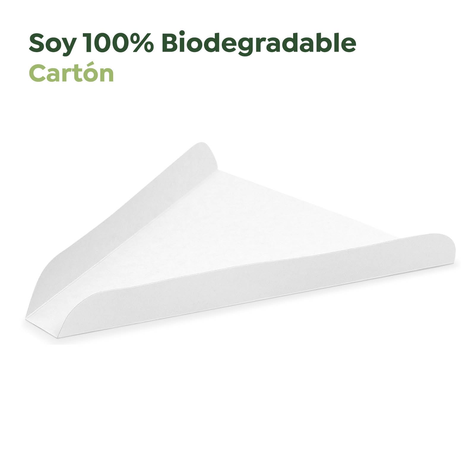 MAXI PRODUCTS - Lot de 100 cales à pizza en carton blanc à emporter de 18 x 23 x 3 cm - Boîte à pizza, à emporter, recyclable, porte-pizza, cale à emporter, facile à utiliser