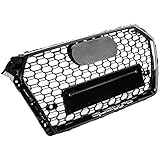 AMPTRV Replacement Car Front Kühlergrille for Audi A4 / S4 B9 2017 2018,Central Sport Honeycomb Mesh Grill Styling Body Fittings Parts