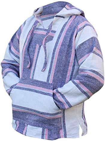 Del Mex Mexican Baja Hoodie Sweatshirt Pullover Jerga Surf Poncho