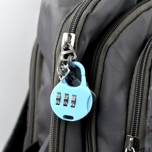 Image of 3-Digit Zipper Lock for Bags & Luggage, Resettable mbination Mini Lock, Secure Anti-Theft Zipper Lock for Travel Suitcase, Backpack, Handbag & Storage