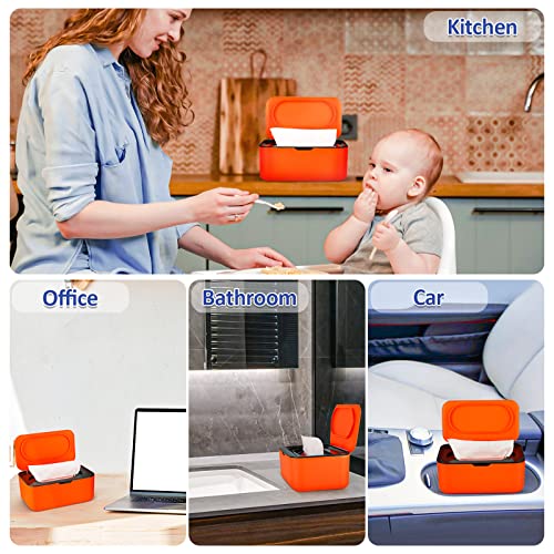Image of Flenpptly Baby Wipes Dispenser, Wipes Case Baby Wipe Holder Keeps Wipes Fresh, Non-Slip, Easy Open & Close (Black)