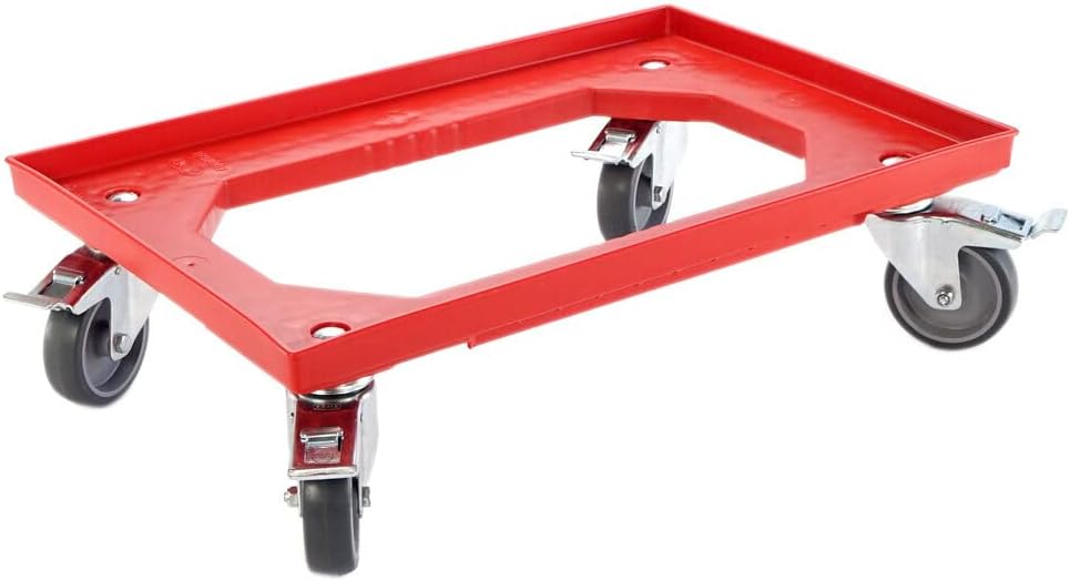 5 x Stück Transportroller Transportwagen Euroroller für Kisten 60 x 40 cm 4 Lenkrollen Blau