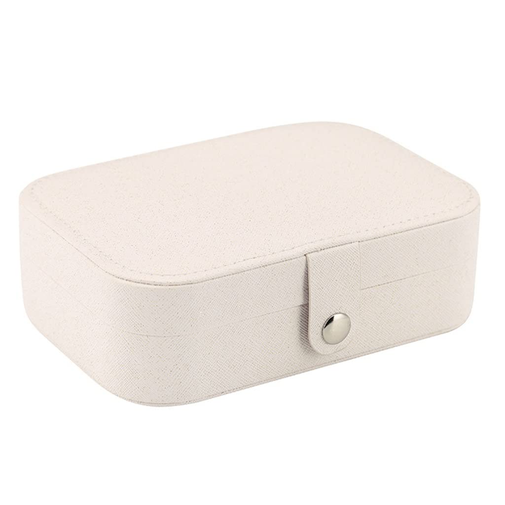 Boîte à bijoux de voyage en cuir PU avec support bagues et boucles