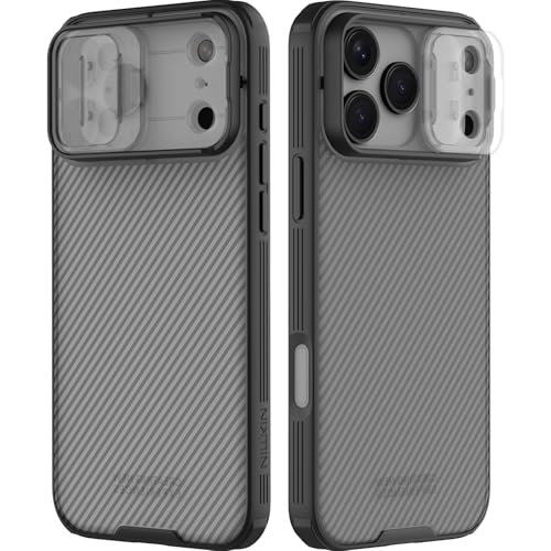 Image of Nillkin Camshield Case for iPhone 17 Pro Max Case, [Built-in Dual Camera Cover][Slim Profile] [Military Grade Drop Protection] Shockproof Bumper Phone Case 6.9 inch 2025 Clear Black