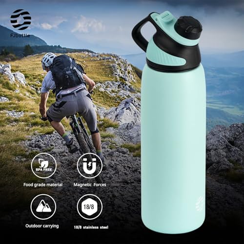 Image of FJbottle 20oz Stainless Steel Insulated Water Bottle No Straw Spout Lid | Double Wall Vacuum Insulated, 18 /8 Stainless Steel, Leakproof, BPA-Free, Sports Flask Ideal For Gym Workout Hiking Travel