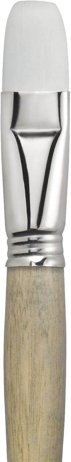 Escoda Perla Series 2732 Artist Oil & Acrylic Long Handle Paint Brush, Synthetic White Toray Filament, Bright, Size 22