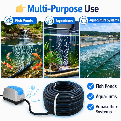Image of Vayinato PetzLifeworld Aquaculture Aeration Tube Nano Bubble for Better Oxygen for Pond (20 Meter, 16 MM)