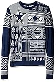 FOCO unisex adult Nfl Dallas Cowboys Patches Ugly Crew Neck Sweater Large, Patches Style 1, Large US
