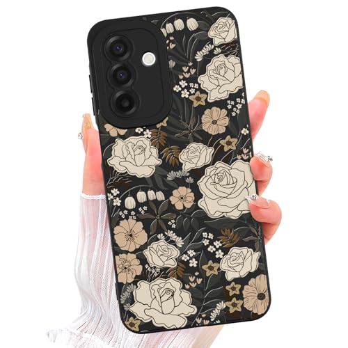 Coque antichoc Galaxy A17 avec protection d'appareil photo et silicone souple floral